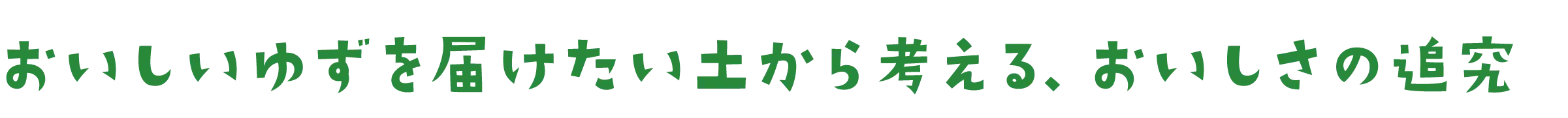 おいしいゆずを届けたい土から考える、おいしさの追究